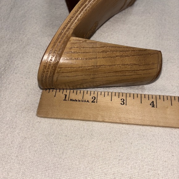 Vintage No Boundaries Brown Leather Heeled Clogs Coastal Cowgirl Boho Y2K Sz 8.5 - Picture 10 of 12